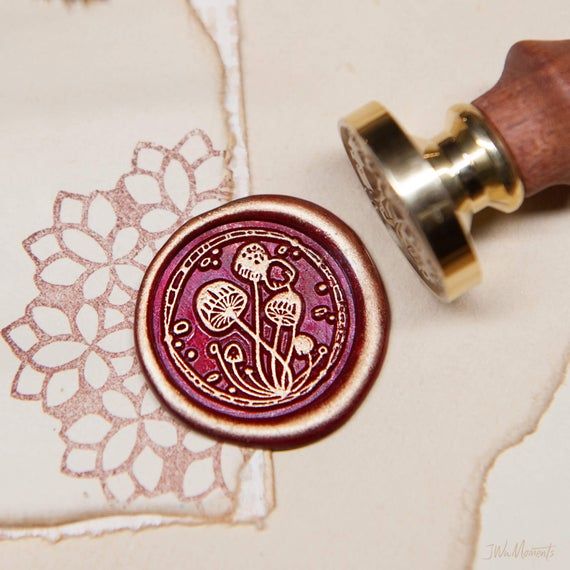 Mushrooms_Wax_Seal_Stamp_Original_Design_Vintage