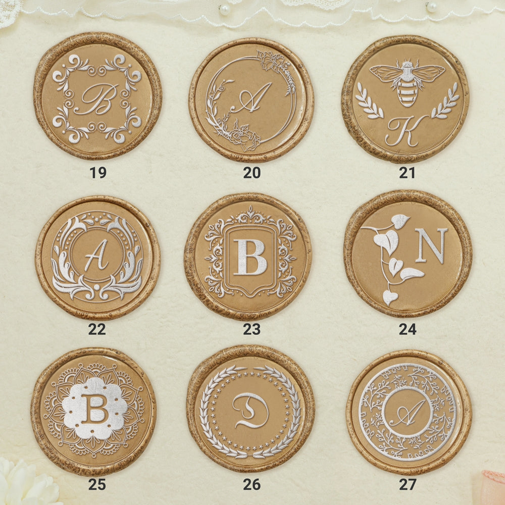 Custom Single Letter Wax Seal Stamp (27 Designs)-sku3