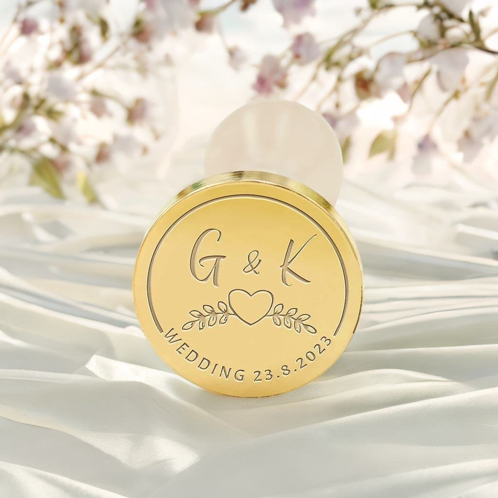 Holy Heart Wedding Custom Wax Seal Stamp with Double Initials