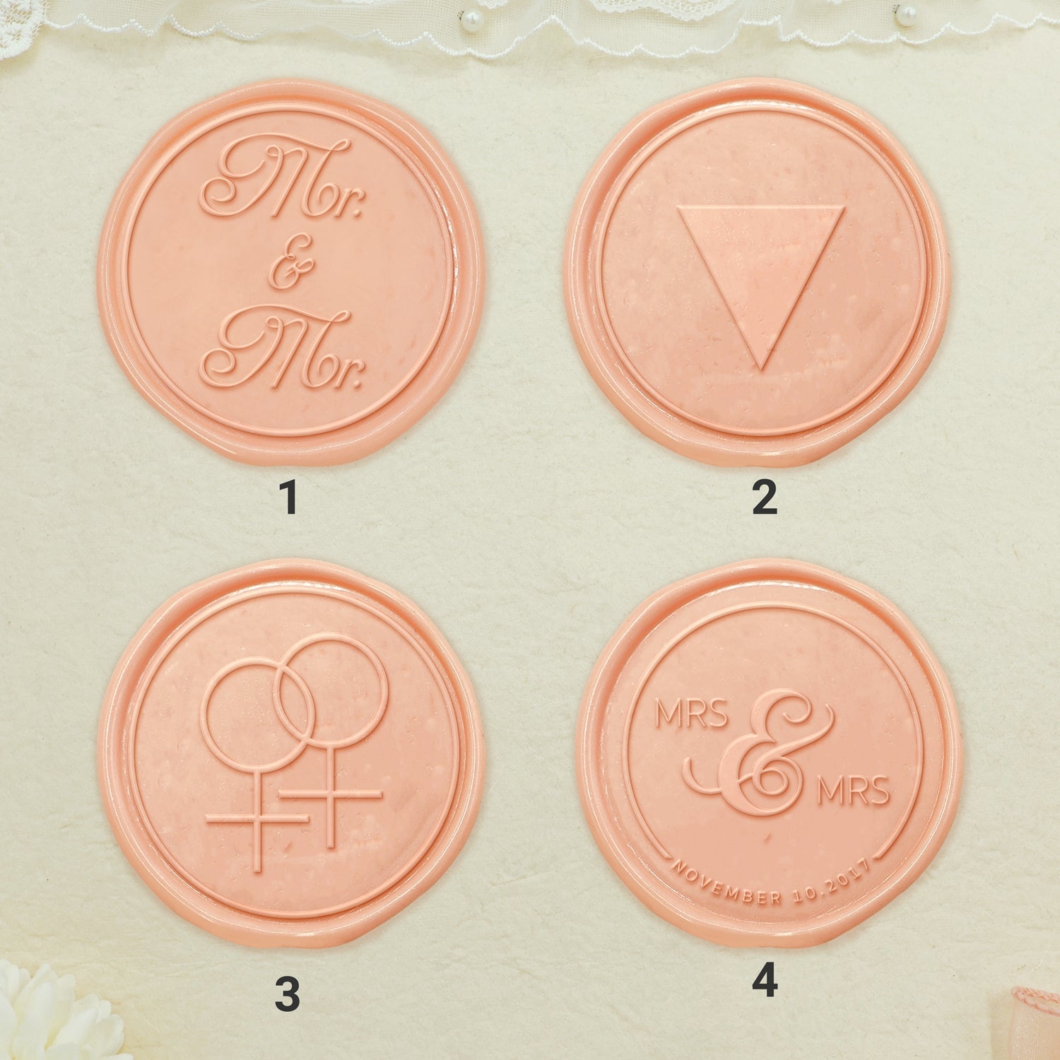 LGBT Wedding Invitation Wax Seal Stamp-sku1