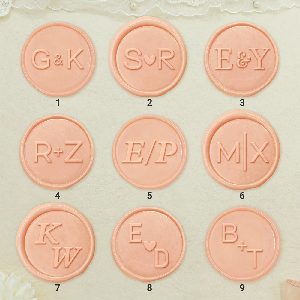 Minimalist Monogram Custom Wedding Wax Seal Stamp (9 Designs)-sku