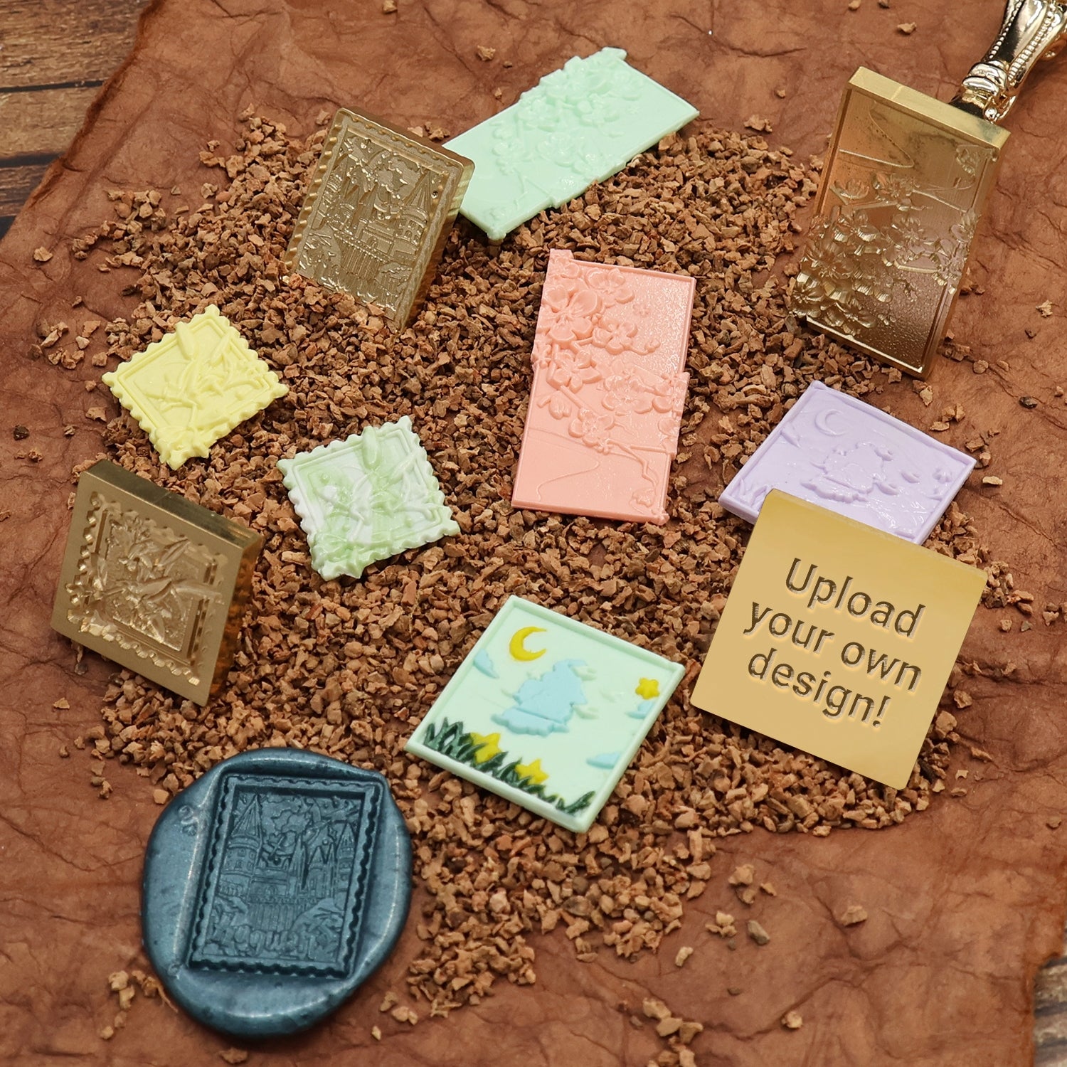 Rectangular Fully Customized Wax Seal Stamp with Your Own Artwork 1