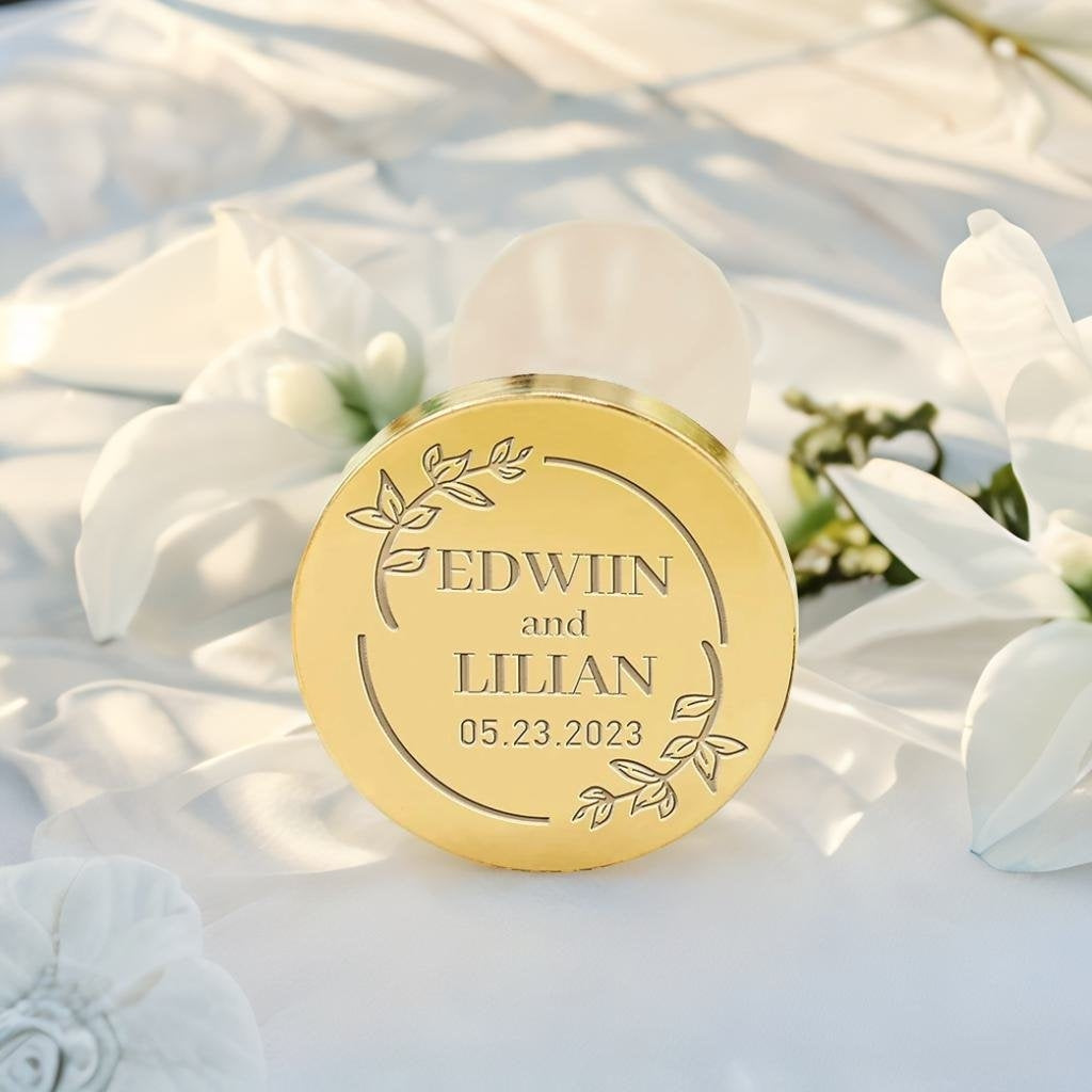 Twigs Wedding Custom Wax Seal Stamp with Couple's Names
