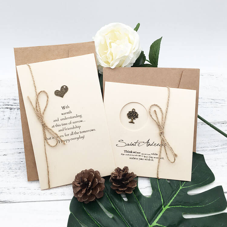 Metal Trinket Greeting Card with Hemp Twine - 2 sizes