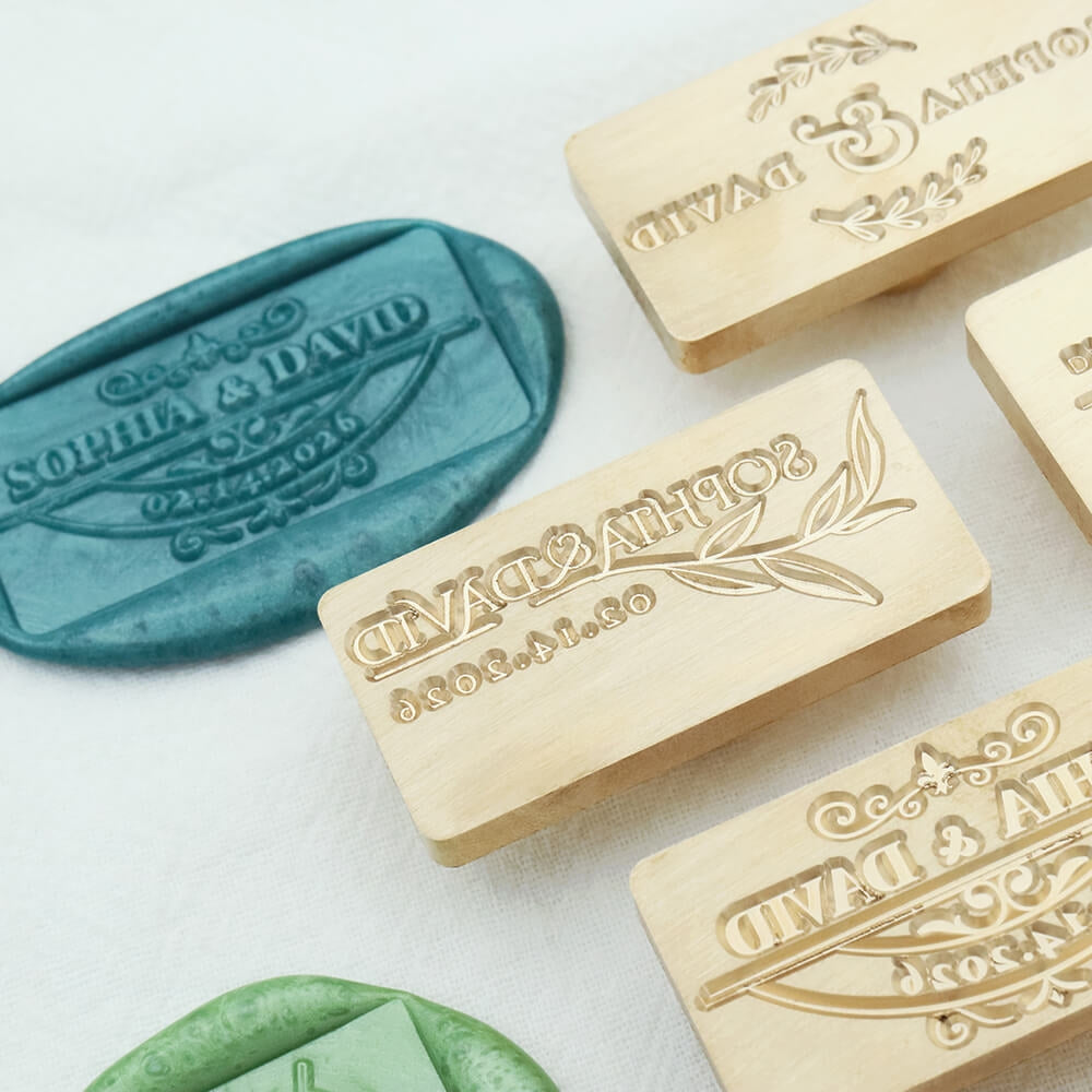 Rectangular Custom Wedding Wax Seal Stamp-1